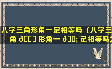 八字三角形角一定相等吗（八字三角 🍀 形角一 🐡 定相等吗为什么）